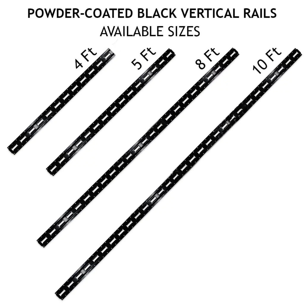" Cargo Mall Four 8-ft E-Track Rails, Vertical Powder Coated TieDowns | Long Heavy Duty Steel Etrack Rails for Trucks, Trailers"