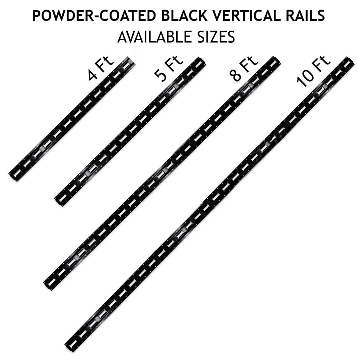 " Cargo Mall Four 8-ft E-Track Rails, Vertical Powder Coated TieDowns | Long Heavy Duty Steel Etrack Rails for Trucks, Trailers"