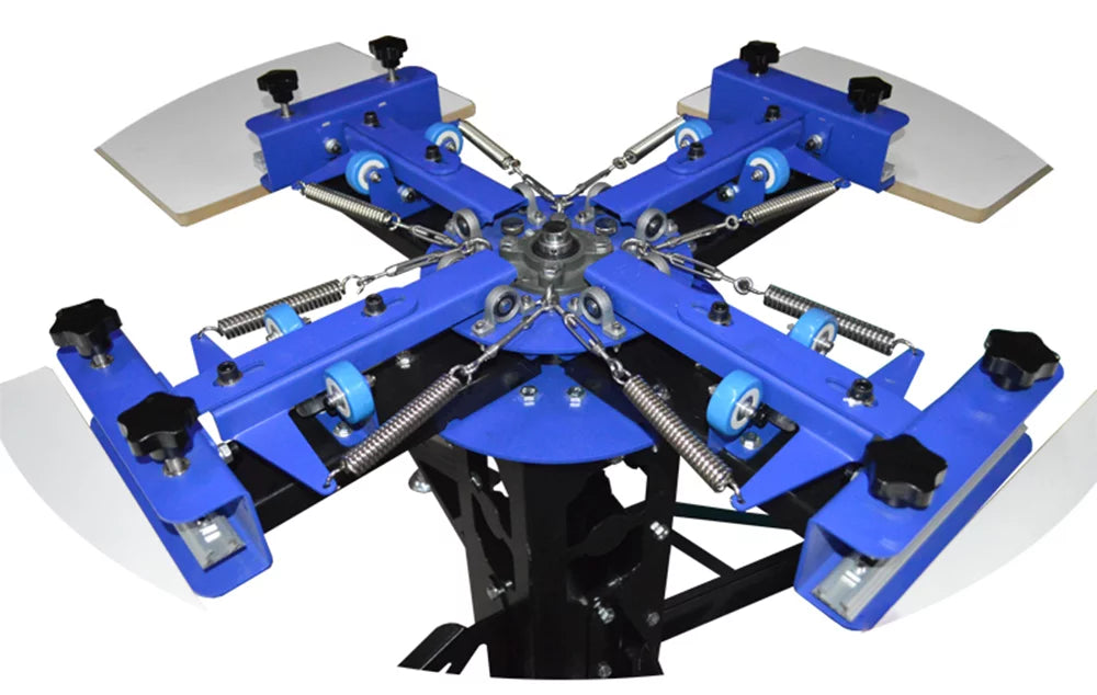 4 Color 4 Station Press Printer Simple Type Double Rotary T-shirt Screen Printer T-shirt Printing Equipment