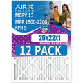 20x22x1 Air Filter  13 Rating, 12 Pack of Furnace Filters Comparable to  1500 - 2200 &  9 - Made in  by     .