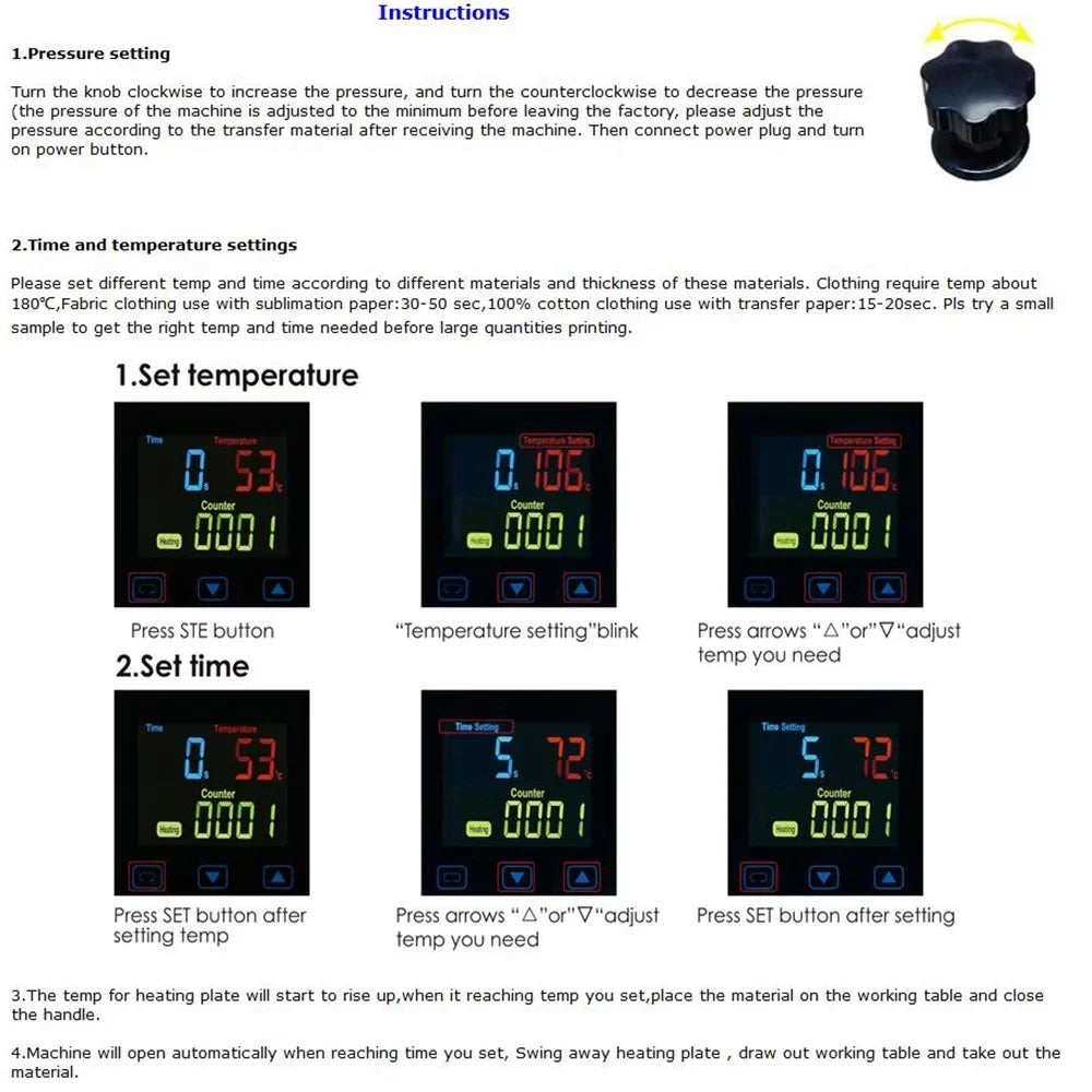 16x20in Semi-Auto Heat Press Machine Magnetic Heat Sublimation Transfer T-Shirt Printing