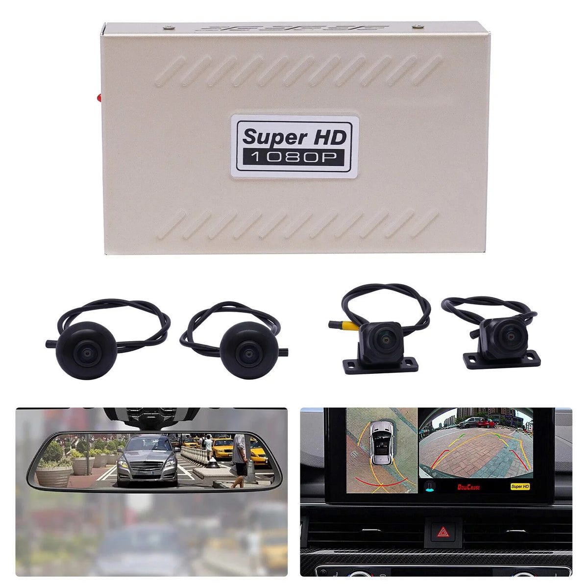 360° Lens Car  Dash Cam Video Recorder  Image Sensor Rear Camera