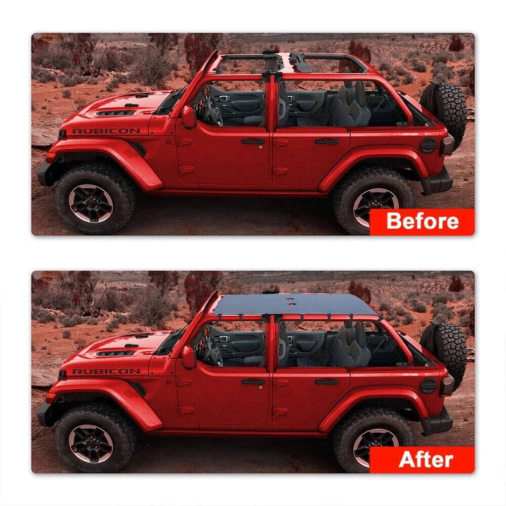 Durable Leather Top Sunshade Protection for Jeep Wrangler   07-18 - Effortless Installation, Superior Sun Protection