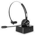 Comfortable Bluetooth Headset, -M97 Wireless Headset with Microphone, Cell Phone Headset with Noise Isolation Mic Charging Base Mute Function for Samsung Galaxy Note10+ 5G With Charging Dock