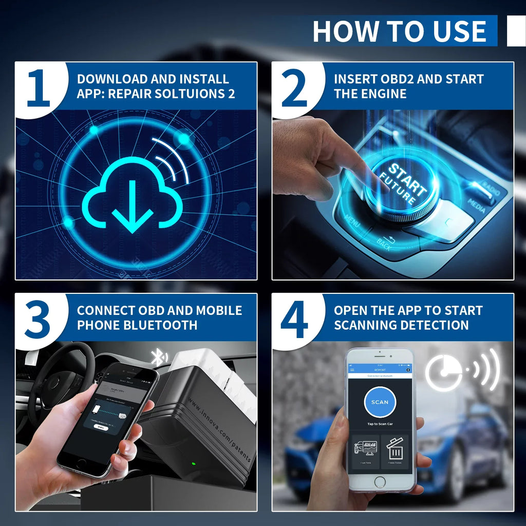 Innova 6000P Wireless Bluetooth Code Reader Car   Engine Diagnostic Scan Tool Auto Adapter OBD2 Scanner Scan Full System Code Scanner for Chevrolet  Buick Ford Chrysler Lincoln Dodge