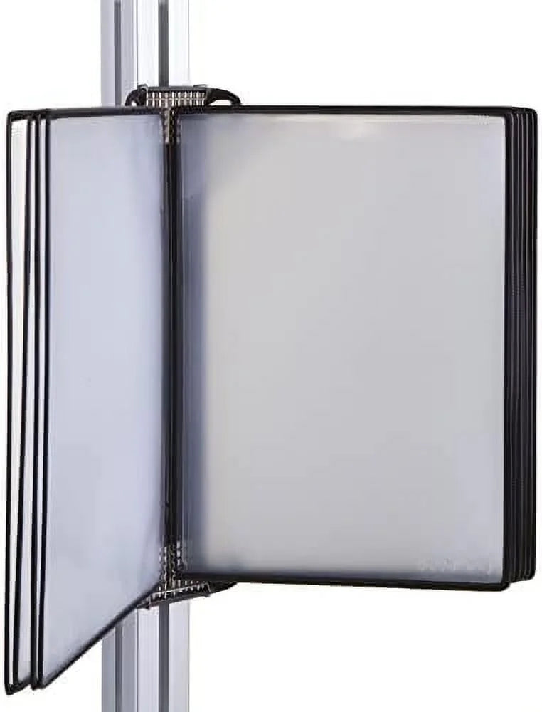 Djois Wall Mounted Reference And Display System, 10 Universal-Size Pockets, Double-Sided Viewing, Black Outer Frame, Professional  Series Model (TP920307)