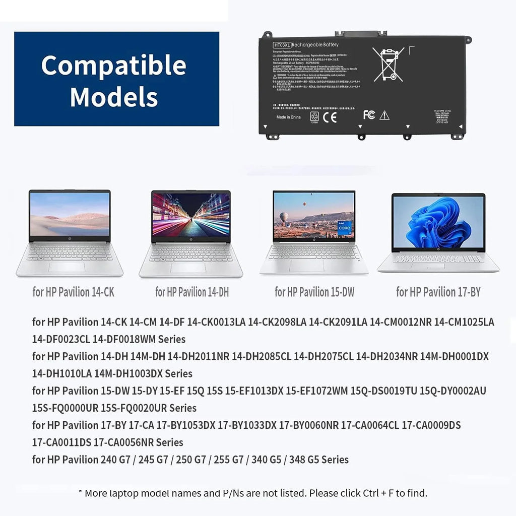 41.7Wh HT03XL L11119-855 Laptop y for  Pavilion 14- 14- 14- 15- 240 245 G7 14-CK0001LA 14-CK0061ST