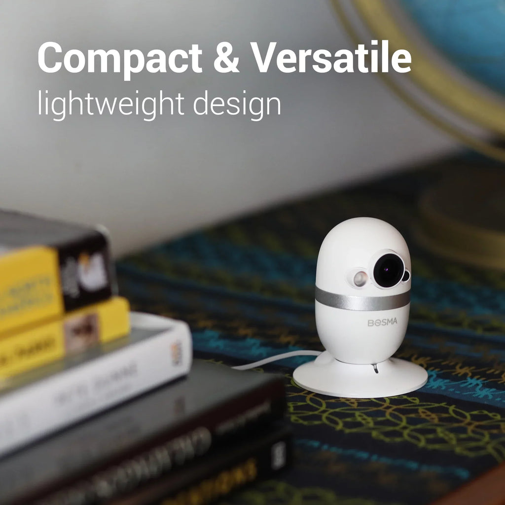 Bosma CapsuleCam Pro Baby Monitor, Indoor Security Camera with Phone app, 1080p  WiFi Camera with 2 Way Audio, 162° Super Wide Angle, Color Night Vision, Motion & Sound Detection, Free Local Storage