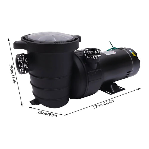 1.5HP 92GPM Above Ground  Swimming Pool Pump w/Strainer Filter 3450rpm 1100 W
