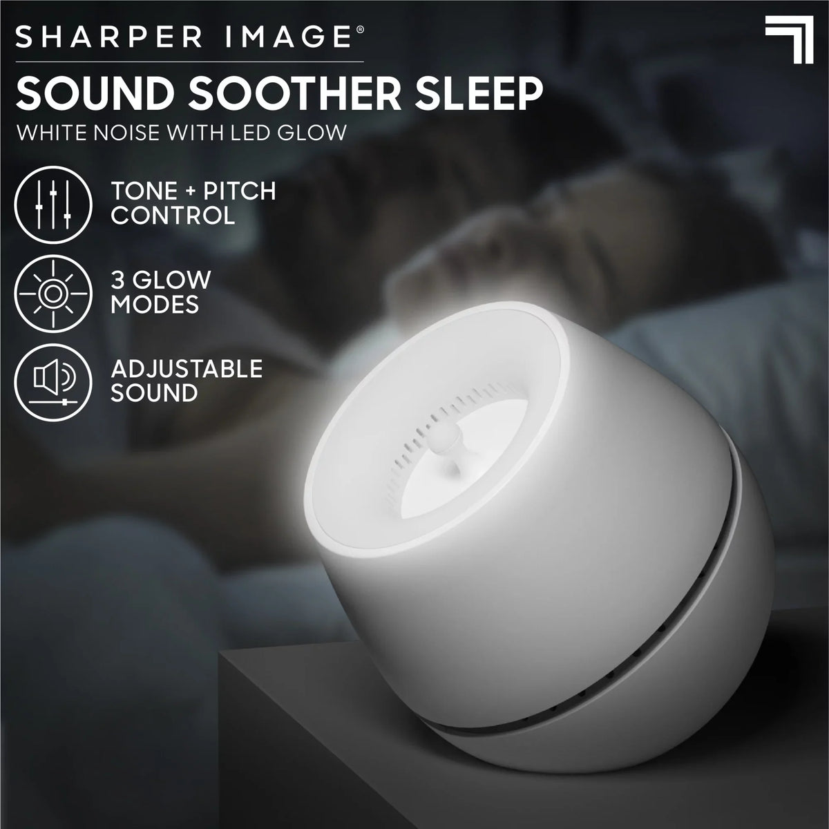 Sharper Image® Sound Soother Wind, White Noise Machine With  Glow