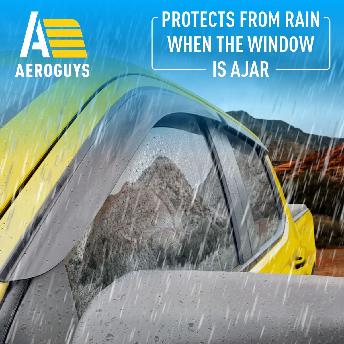 Tape-On Window Deflectors Extra Durable Window Visors Rain Guards Fit for Chevrolet (Chevy) Silverado 1500 2019-2024 Crew Cab, Sun Visors, Wind Vent Visors, Truck Accessories - 4pcs. AG0422