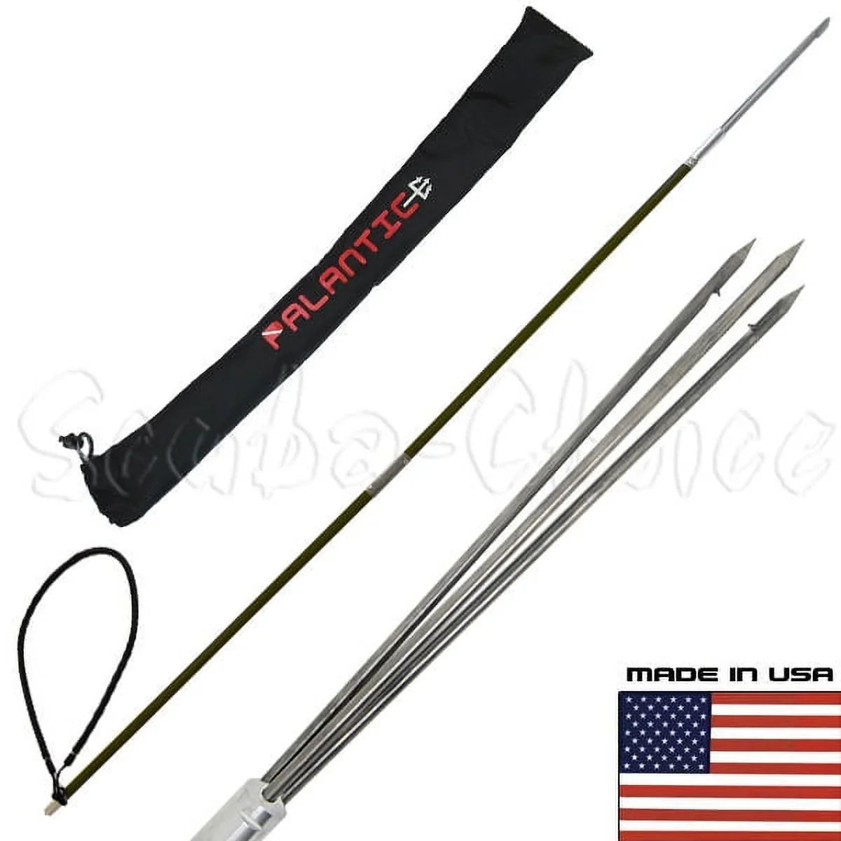5' Travel Spearfishing Two-Piece Pole Spear 3 Prong Paralyzer & Bag