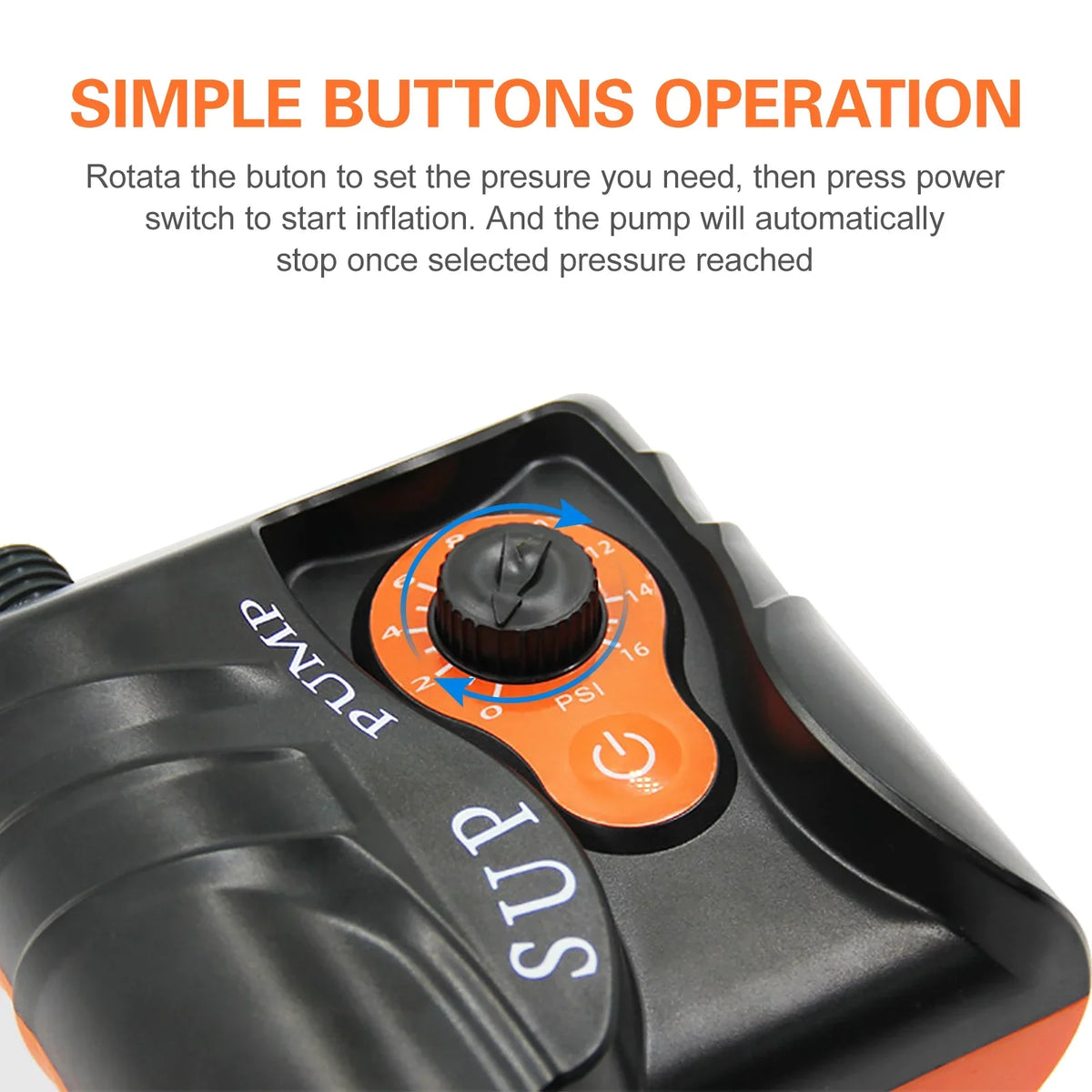 Anself Easy to Use 16  Electric Air Pump with 6 Nozzles for Inflatables and Boats,