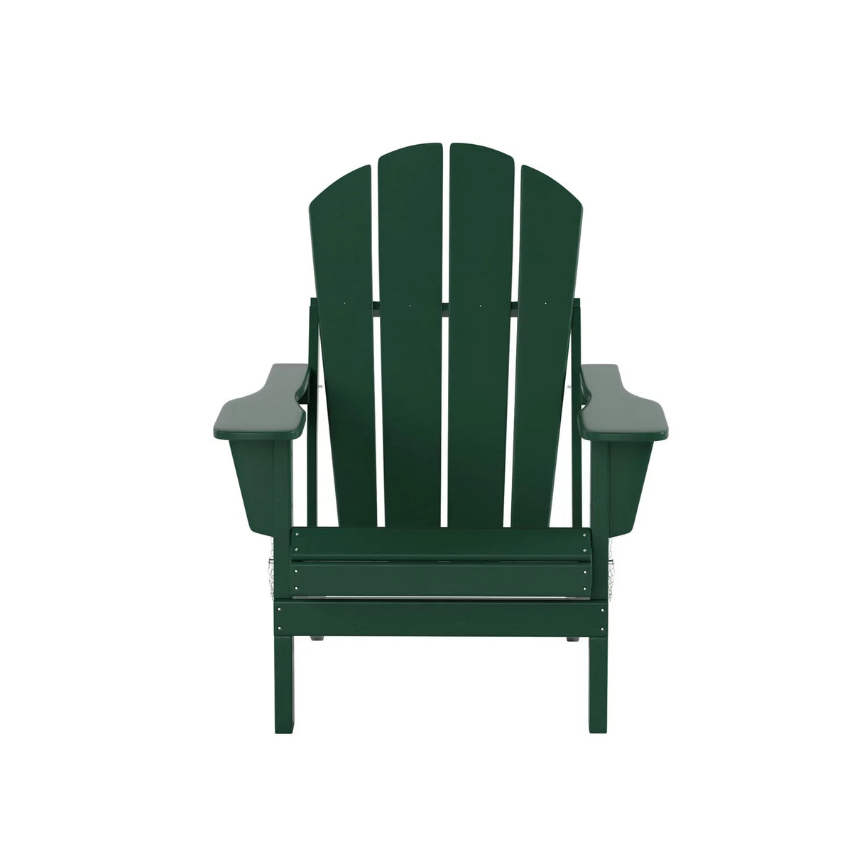 Classic Outdoor Patio Folding Poly Adirondack Chairs (Set of 4), Dark Green
