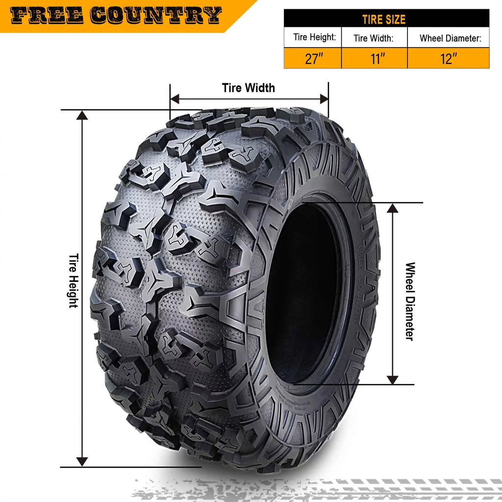 (2) Premium   8PR / Tires 27x11x12 fit 16-20 Honda  1000 Base/ Rear