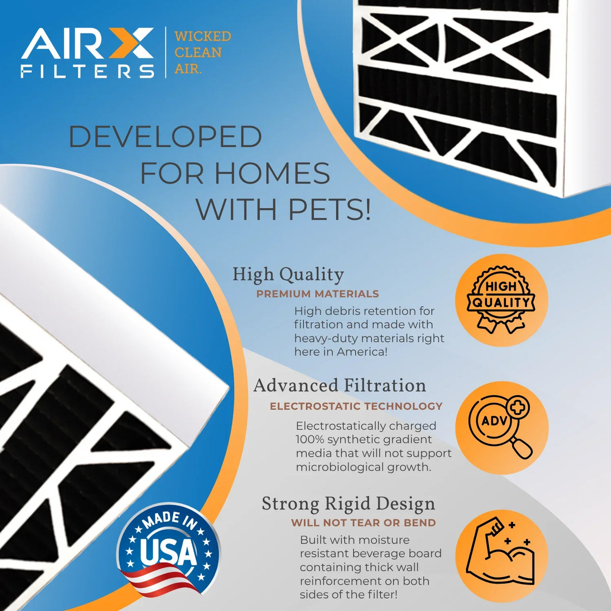 20x20x5 Air Filter Odor Eliminator Carbon Filter  8 Comparable to  700 &  5 Compatible with Air Bear 255649-103 2 Pack by     .