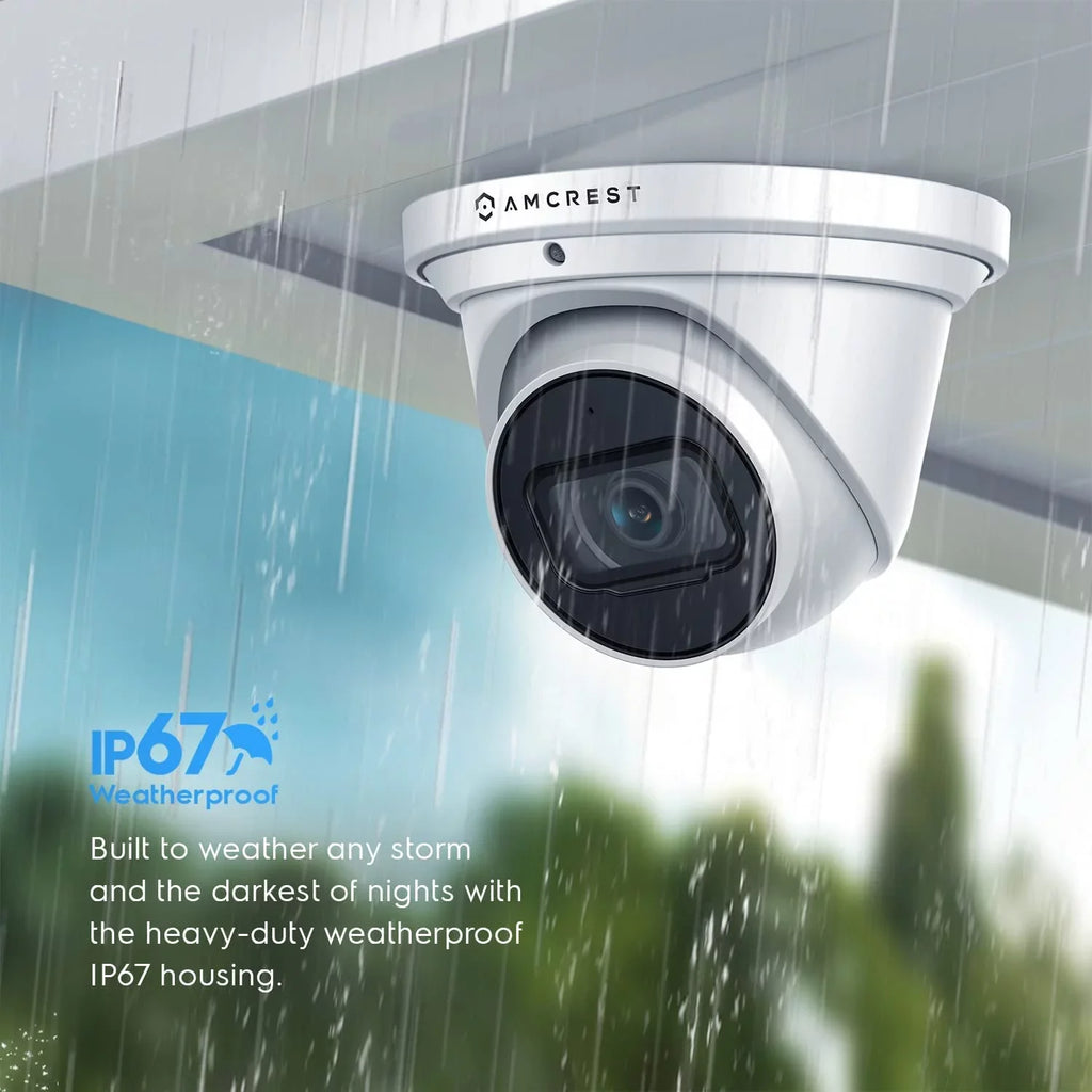 Amcrest 4K  Camera  Human/Vehicle Detection, UltraHD 8MP Outdoor Security Turret   Camera, 3840x2160, Wide Angle, IP67 Weatherproof, MicroSD, Built in Mic, White (IP8M-T2669EW-) (Used)