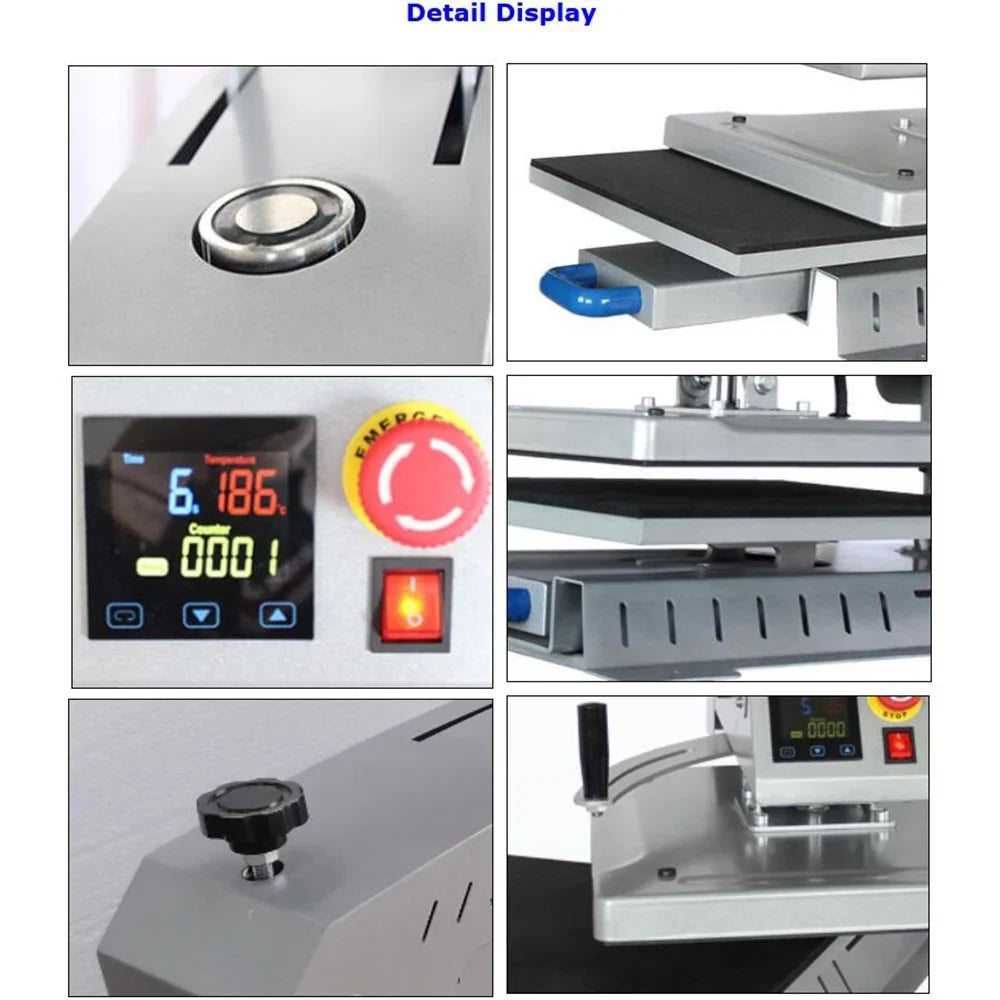 16x20in Semi-Auto Heat Press Machine Magnetic Heat Sublimation Transfer T-Shirt Printing