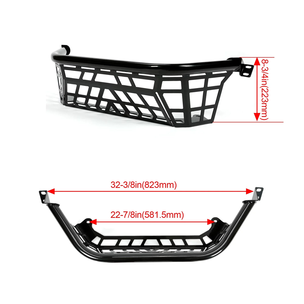 Kojem Cargo Barricade for 20 21 22 23 Kawasaki Teryx  1000 Luggage Rack Steel Bed Enclosure Tailgate Black Powder Coated