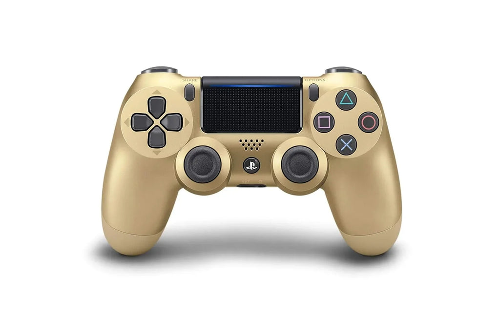 PlayStation 4 DualShock Wireless Controller Bundle - Gold Blue - With Earbuds Like New with