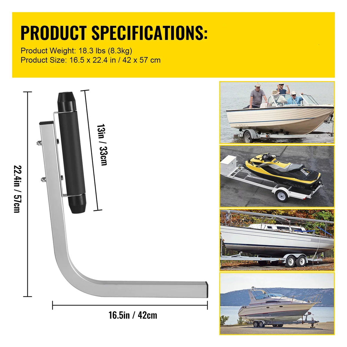 Boat Trailer Guide-on 22" Trailer Guide on for Ski Boat Sailboat 2PCS