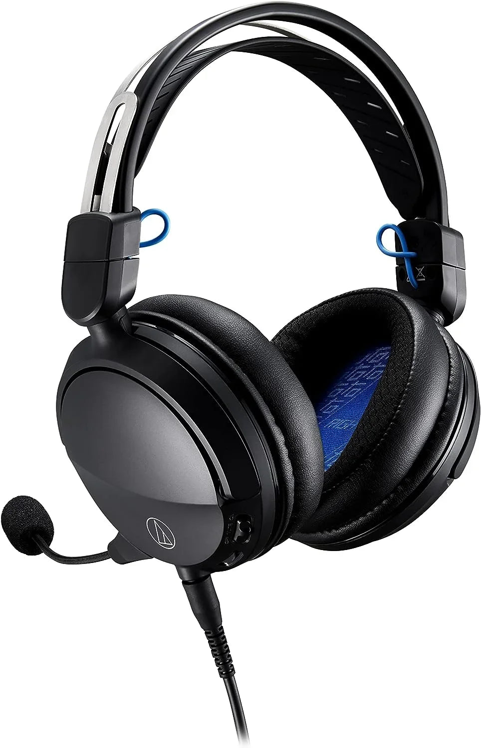 Audio Technica -GL3BK Closed-Back Wired Gaming Headset - Black/Blue with an Additional 1 Year Coverage by Epic Protect (2022)