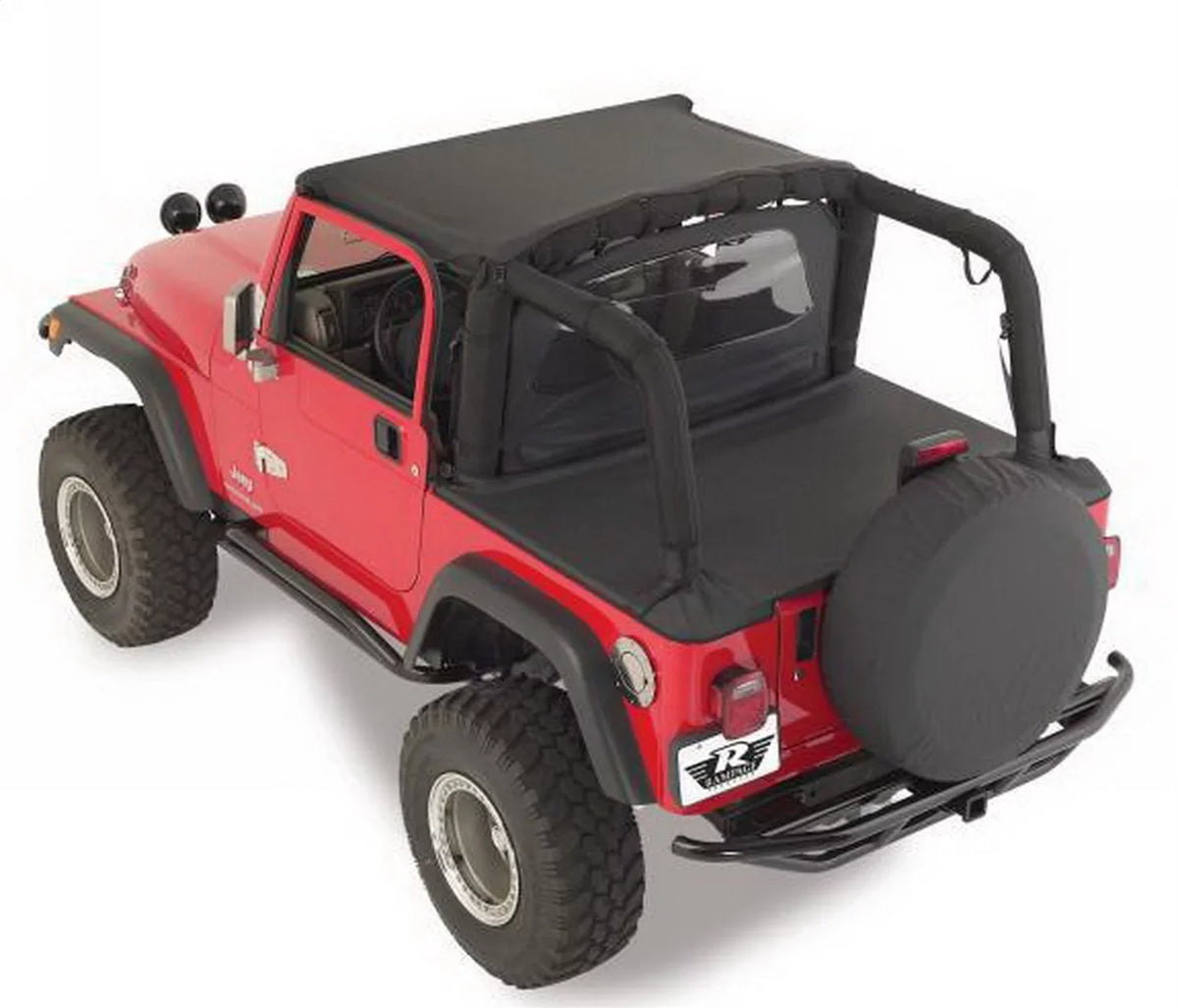 Rampage by RealTruck 721015 Tonneau Cover For 1992-1995 Jeep Wrangler , Black Denim