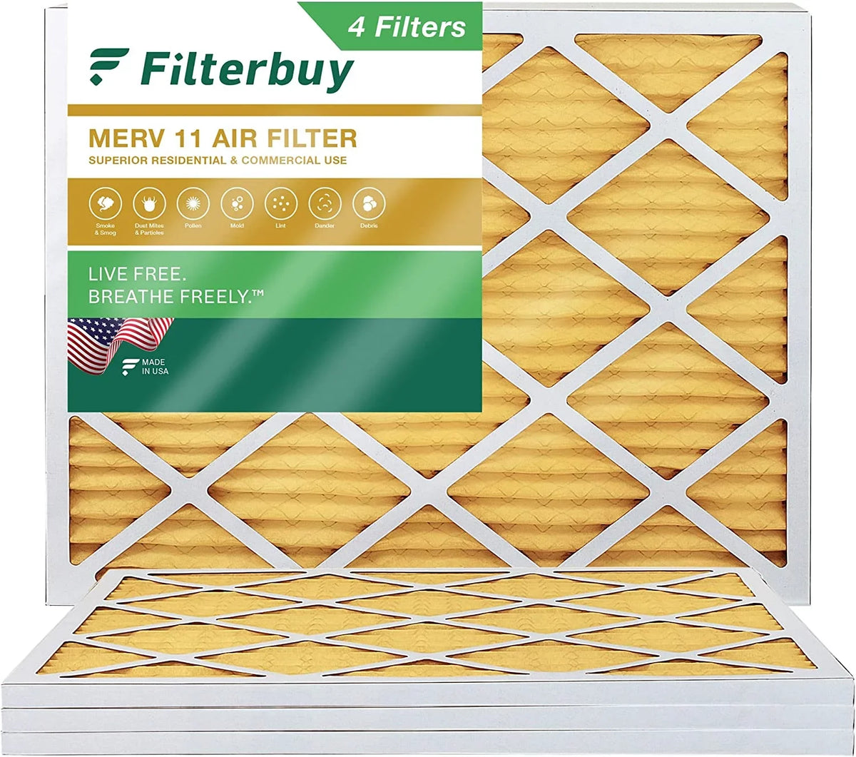 Filterbuy 17x22x1  11 Pleated   Furnace Air Filters (4-Pack)