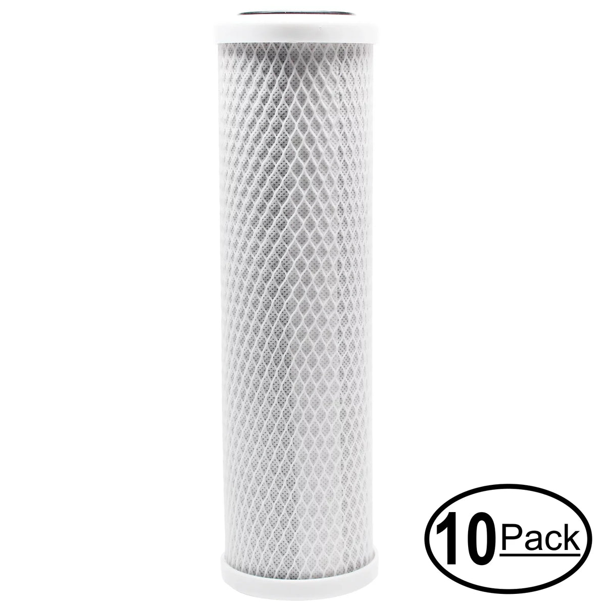 10-Pack Replacement for Crystal Quest --00162 Activated Carbon Block Filter - Universal 10 inch Filter for   Mega Triple Water Filter system - Denali Pure Brand