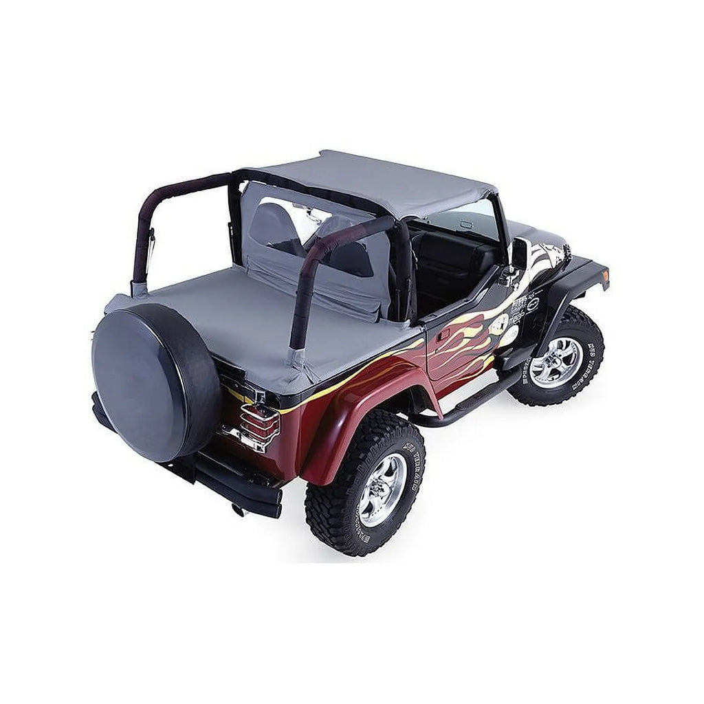 Rampage by RealTruck 721015 Tonneau Cover For 1992-1995 Jeep Wrangler , Black Denim