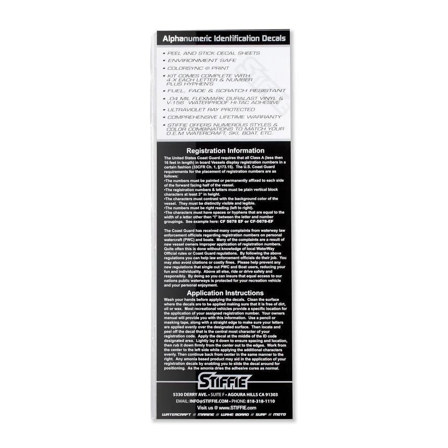 Uniline SeaFoam Green 3" Alpha-Numeric Identification Custom Kit Registration Numbers & Letters Marine Stickers Decals for Boats & Personal Watercraft