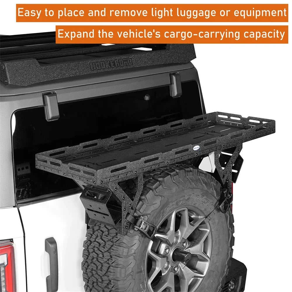 Hooke Road Spare Tire Utility Basket Fit 1976-2024 Jeep Wrangler     Ford Bronco