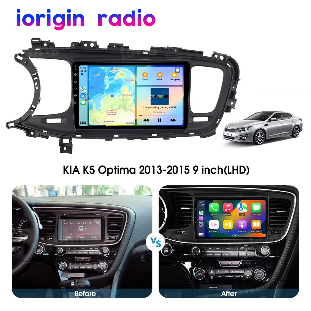 2  Car Radio for  Optima K5 2013-2015 Android 13 9 Inch Touch Screen Support CarPlay Android Car  WiFi Bluetooth 2G+32GB