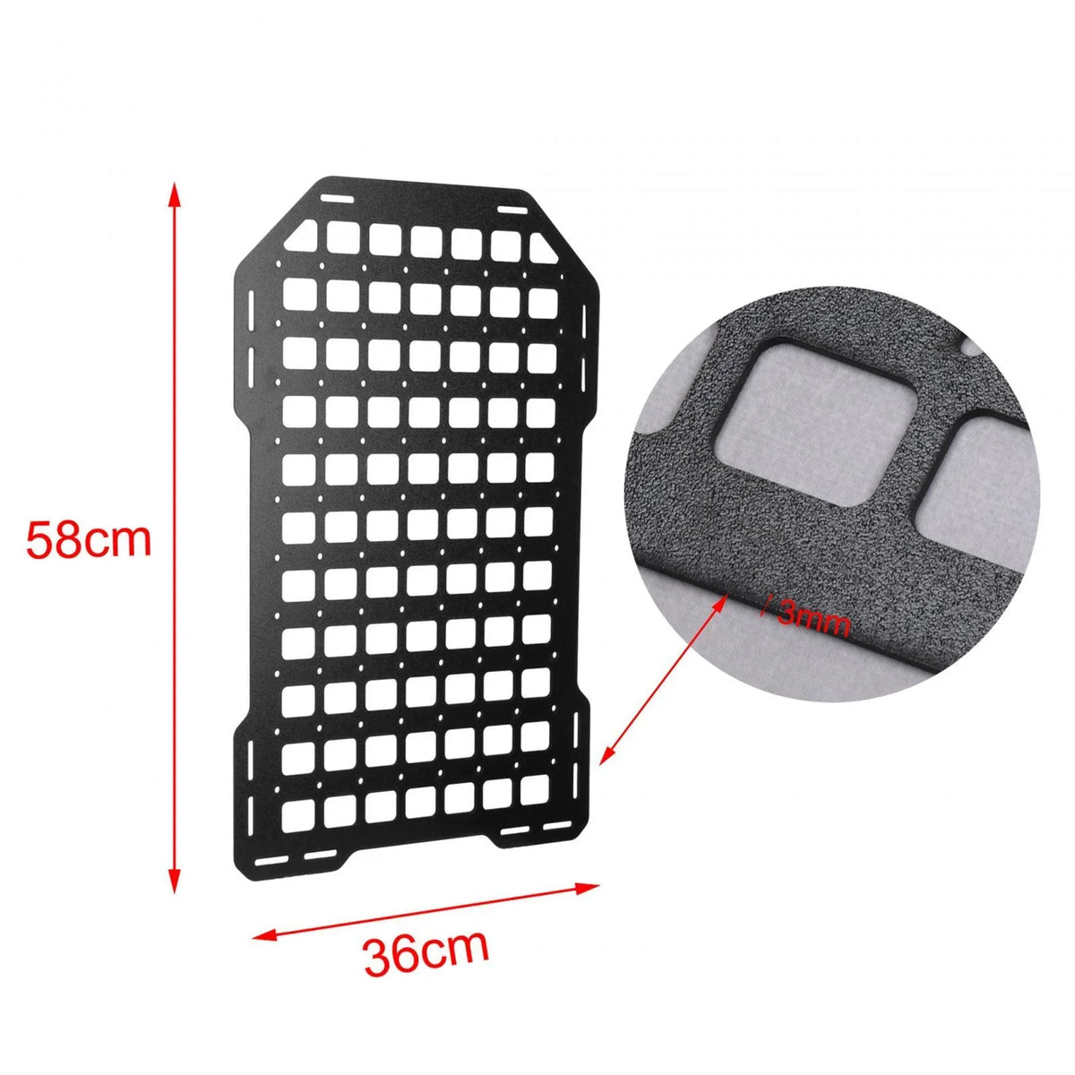 Molle Panel for Vehicles, Car Seat Back Organizer, Seat Back Organizer, Insert Accessory Storage Rack Practical for Car