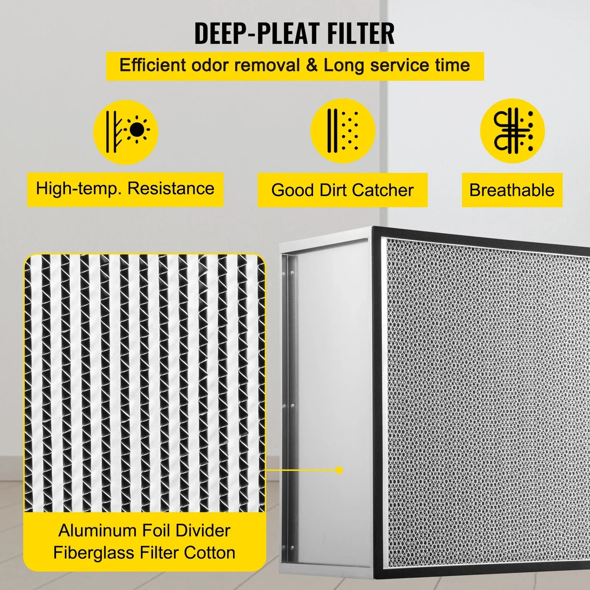 24''x24''x11.5''  Filter for Laminar Flow Hood 99.97% Efficient, 3 Microns