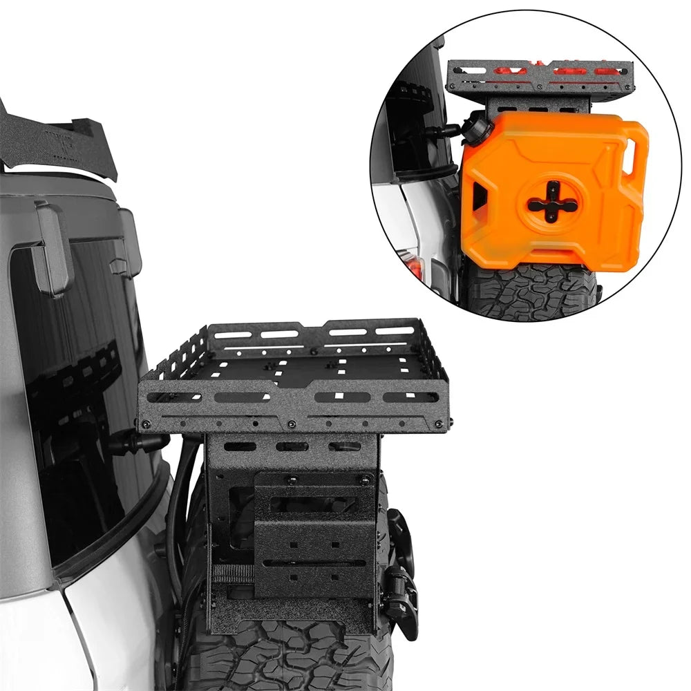 Hooke Road Spare Tire Utility Basket Fit 1976-2024 Jeep Wrangler     Ford Bronco