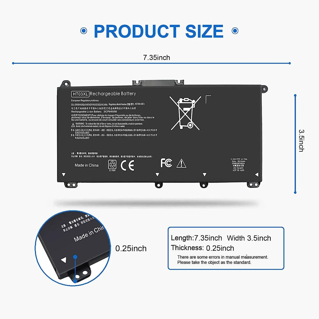 41.7Wh HT03XL L11119-855 Laptop y for  Pavilion 14- 14- 14- 15- 240 245 G7 14-CK0001LA 14-CK0061ST