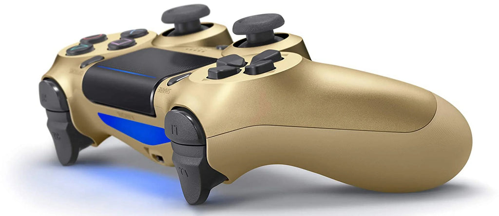 Pre-Owned Sony Dual Shock Gold Gaming Controller For PS4 Console + Wireless Black Chatpad for PS4 Controller   Bundle. (Refurbished: Like New)