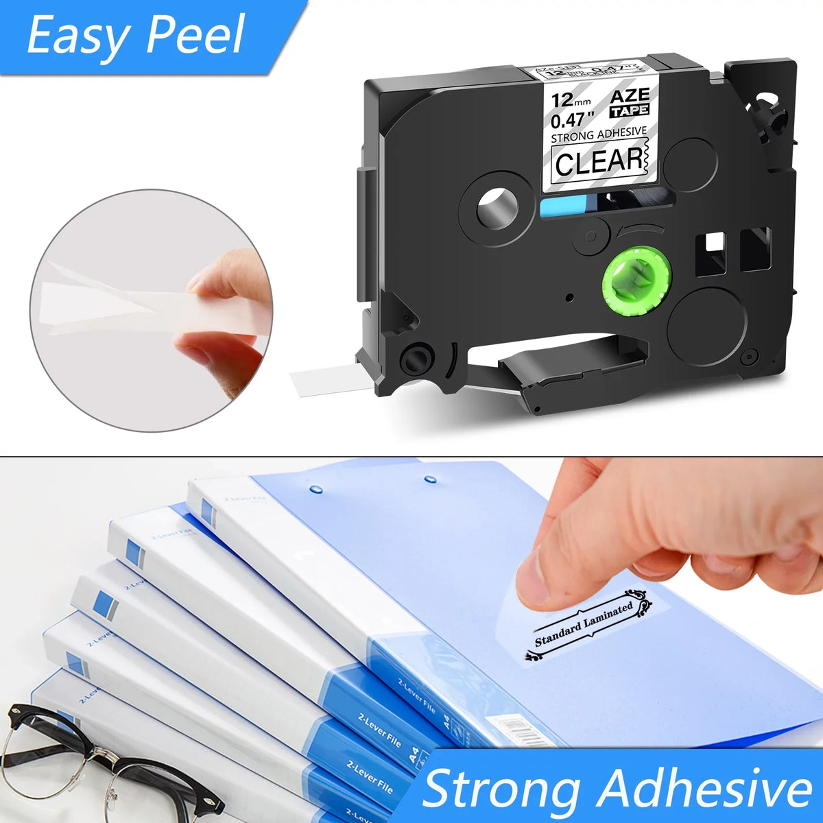 100PK Compatible for Brother P-touch Black on Clear 12mm  TZe TZe-S131 -S131 -131 TZe-131 Extra Strength Laminated Label Tape