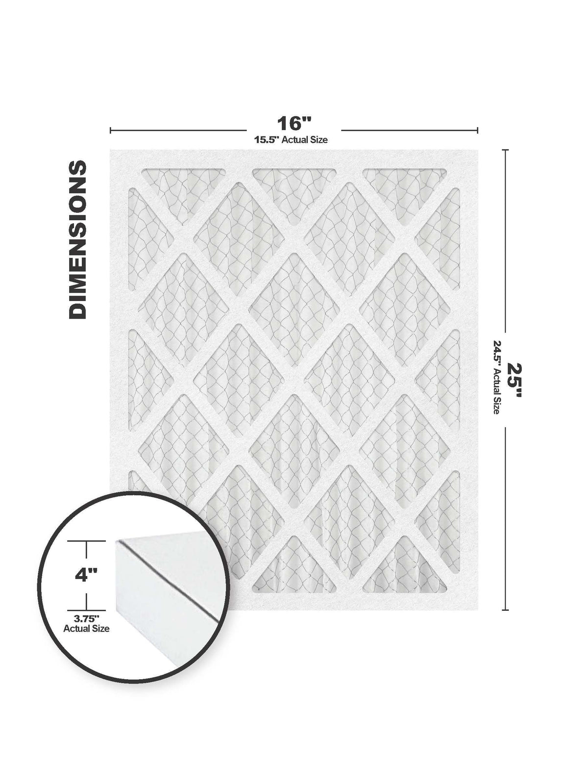 Accumulair Platinum 16x25x4  11 Air Filters (6 Pack)