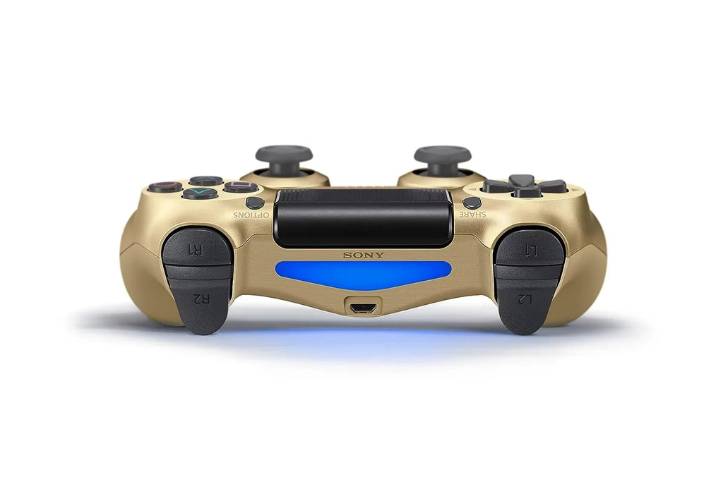 PlayStation 4 DualShock Wireless Controller Bundle - Gold Blue - With Earbuds Like New with