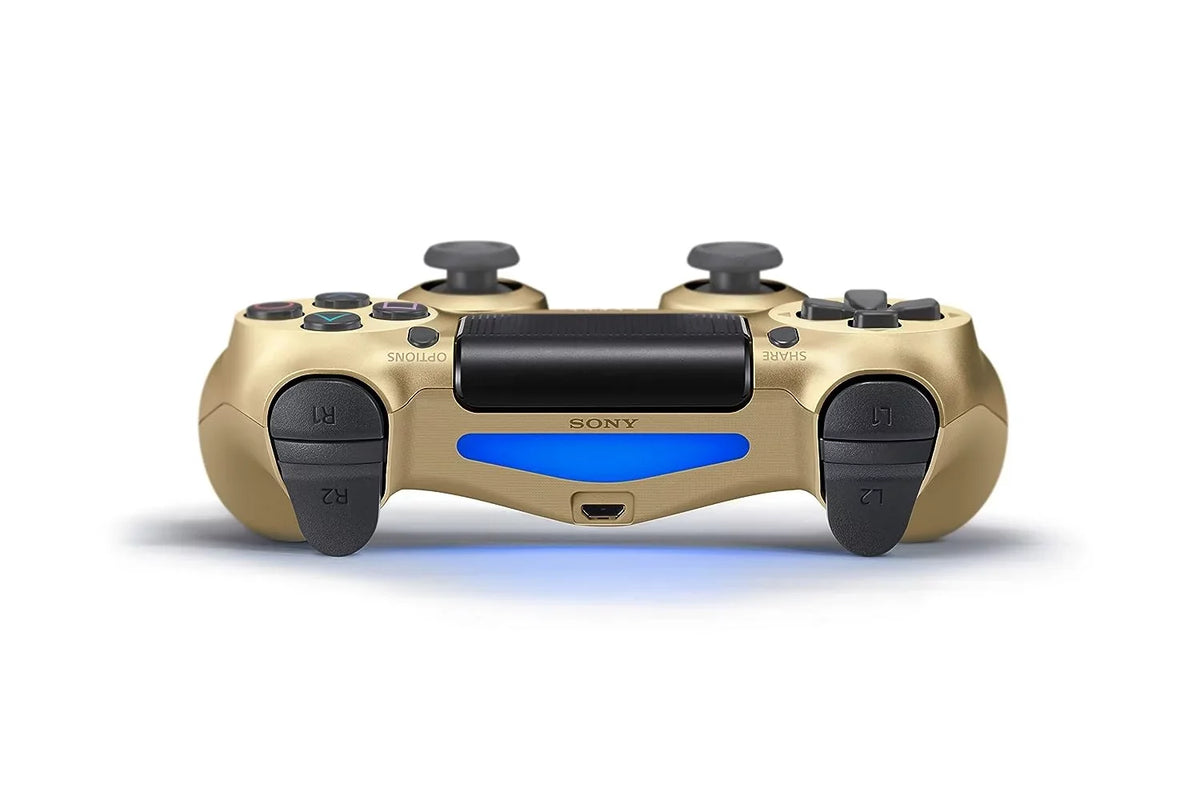 PlayStation 4 DualShock Wireless Controller Bundle - Gold Blue - With Earbuds Like New with