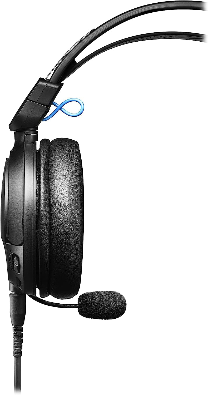 Audio Technica -GL3BK Closed-Back Wired Gaming Headset - Black/Blue with an Additional 1 Year Coverage by Epic Protect (2022)