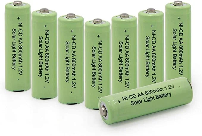 NiCd 800mAh 1.2V Rechargeable Batteries for Outdoor Solar Garden Lights, Remotes, Mice Solar Light Batteries (8 )