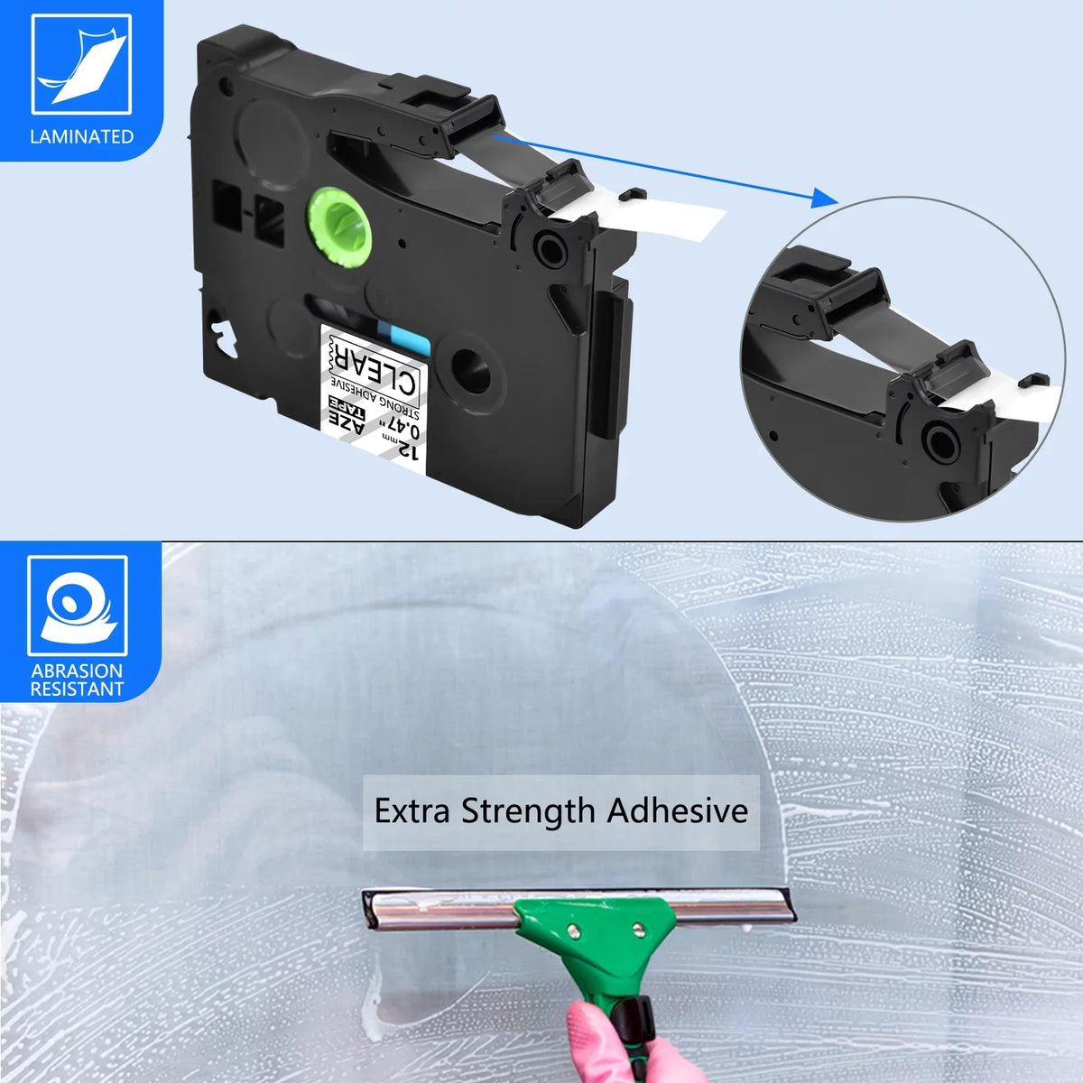 100PK Compatible for Brother P-touch Black on Clear 12mm  TZe TZe-S131 -S131 -131 TZe-131 Extra Strength Laminated Label Tape