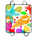 Colorful Sealife Starfish Crab Pet Car Seat Cover Dog Car Seat Mat Hammock Cargo Mat Trunk Mat For Cars Trucks and  54x60 inches