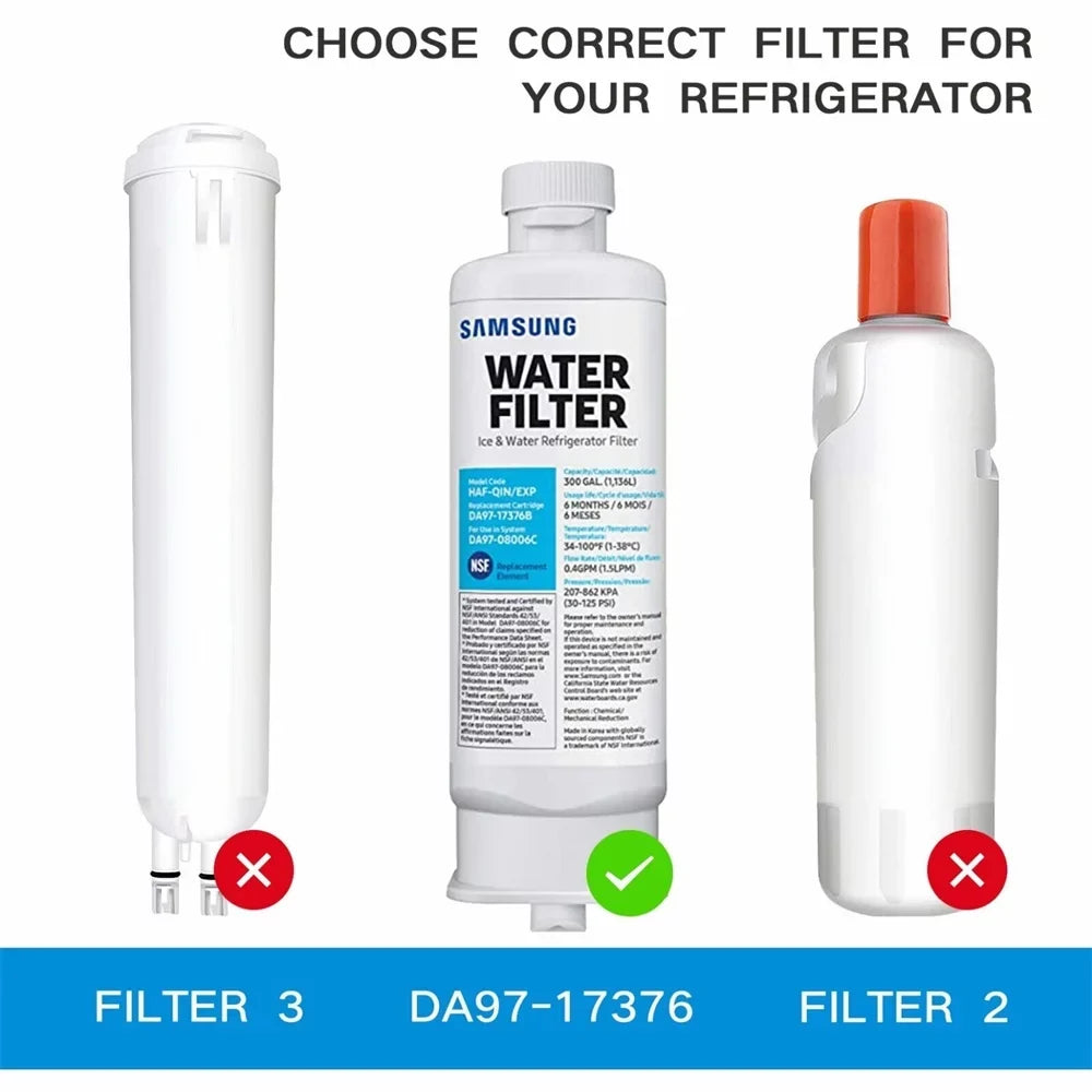 3 Pack DA97-17376B -, -/, BRF365200AP/, DA97-08006C Refrigerator Water Filter Replacement