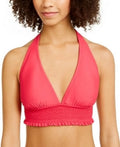 Tommy Hilfiger Smocked Halter Bikini Swim Top: M/Magenta