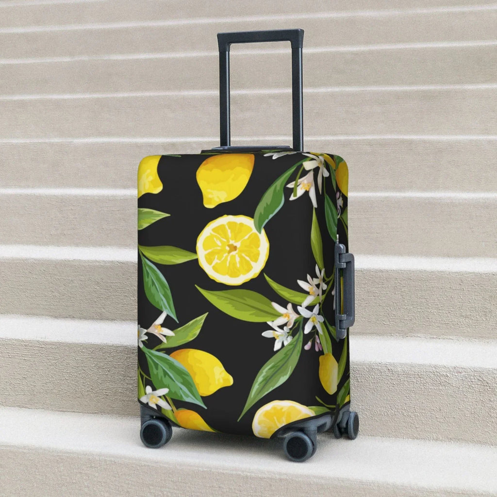Adobk Lemon Fruits Flowers Leaves Luggage Protector Suitcase Cover, Stretch Suitcase Cover, Washable Luggage Covers For Suitcase For Women And Men, Travel Accessories-Small