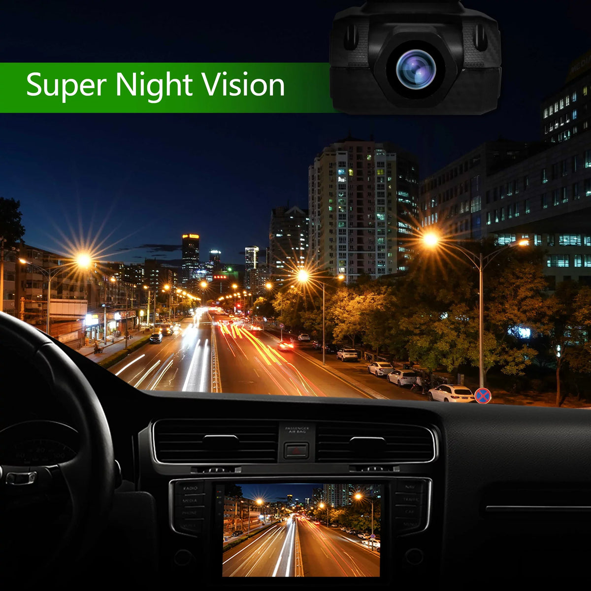 1080P  Dash Camera Car  Night Vision 170 Wide Angle Road Video Recorder Support  Loop Recording